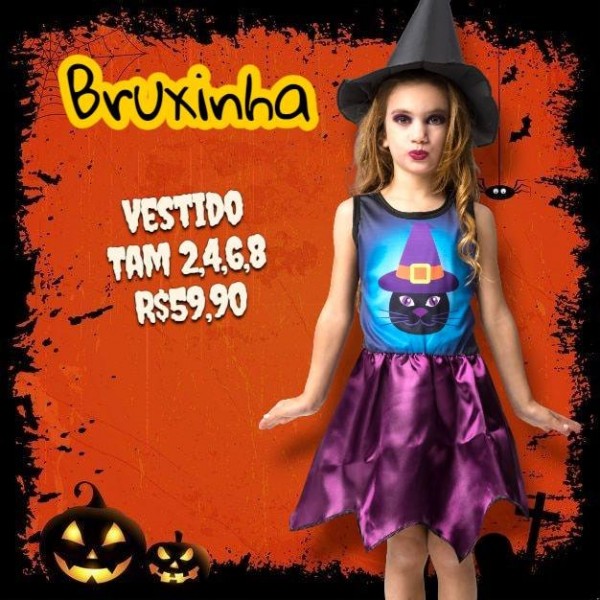 FANTASIA BRUXA ROXA  TAM 2