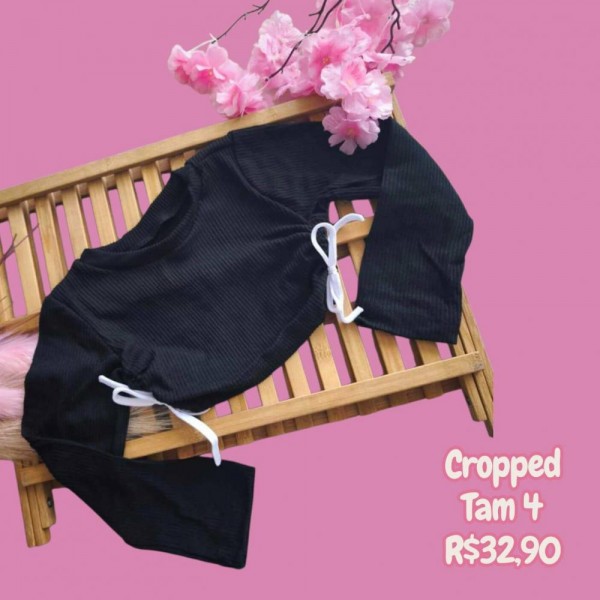 CROPPED ML PRETO TAM 4