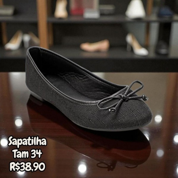 SAPATILHA PRETA TAM 34
