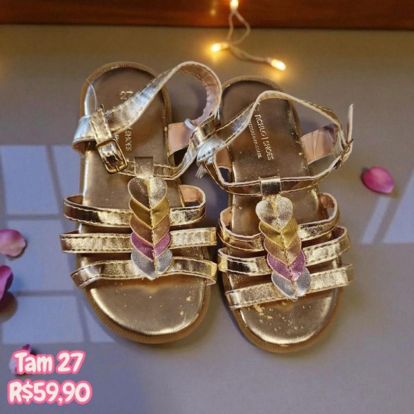SANDALIA DOURADA TAM 27
