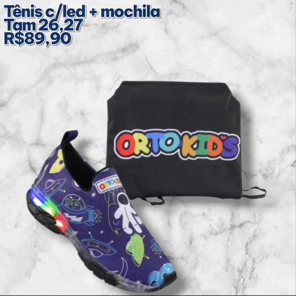 TENIS C/LED +MOCHILA ASTRONAUTA TAM 26