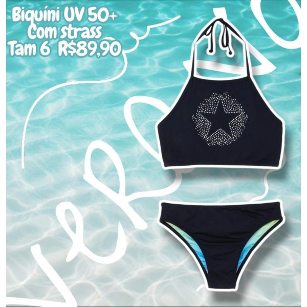 BIQUINI PRETO UV50+ TAM 6