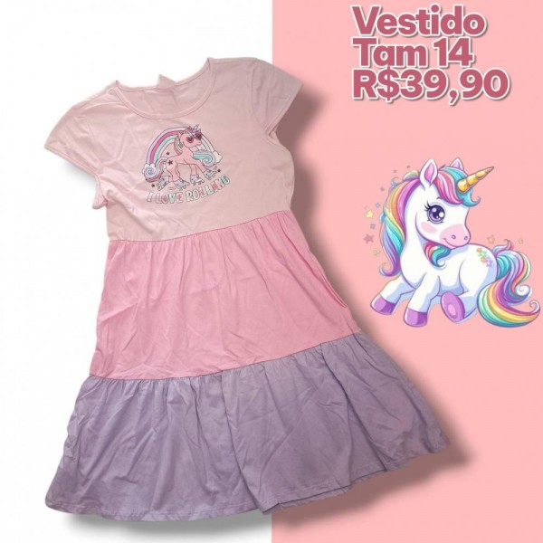 VESTIDO UNICORNIO TAM 14