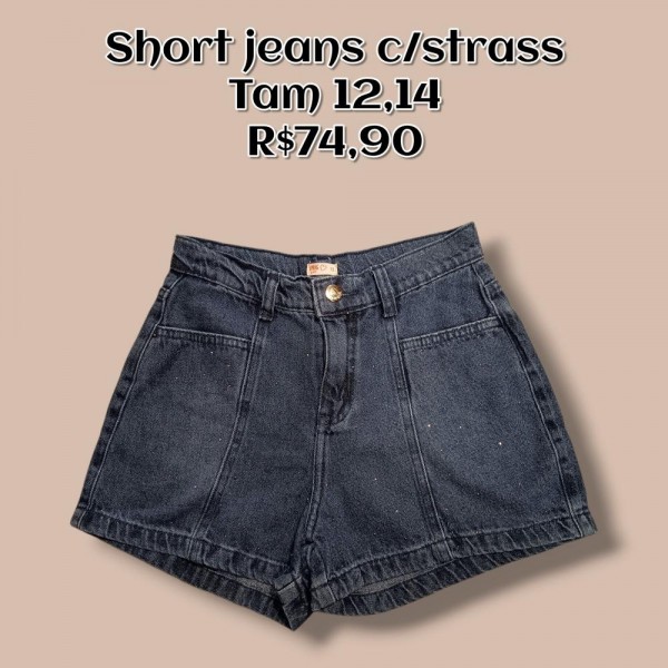 SHORT JEANS C/STRASS TAM 14