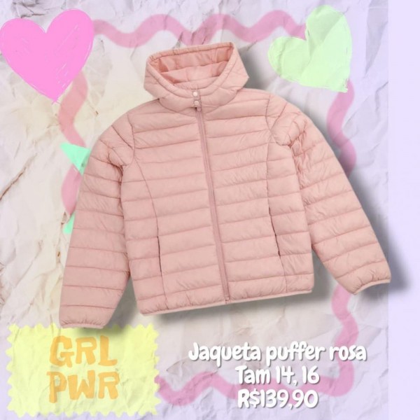JAQUETA PUFFER ROSA TAM 16