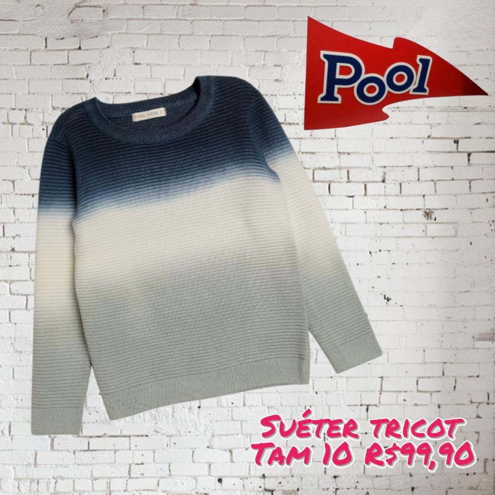 BLUSAO SUETER TRICOT AZUL TAM 10