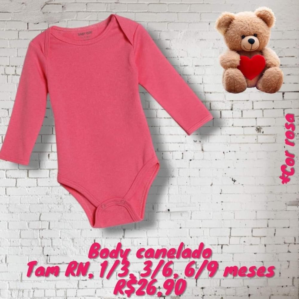 BODY ML CANELADO /6 MESES ROSA TAM 3