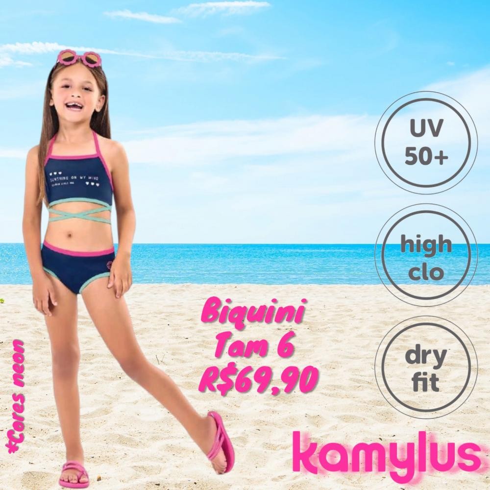 BIQUINI AMARRAR CINTURA AZUL TAM 6