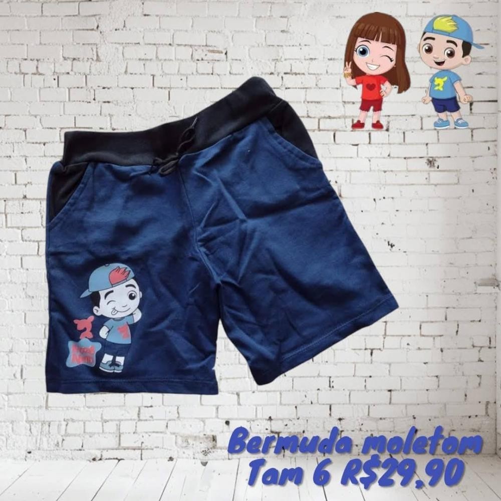 BERMUDA MOLETOM LUCAS NETO  TAM 6