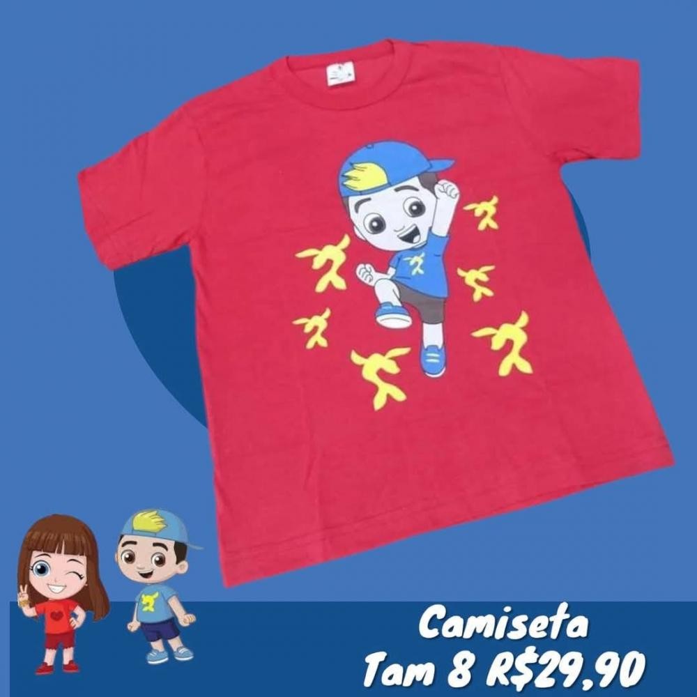 CAMISETA LUCAS NETO VERMELHA  TAM 8