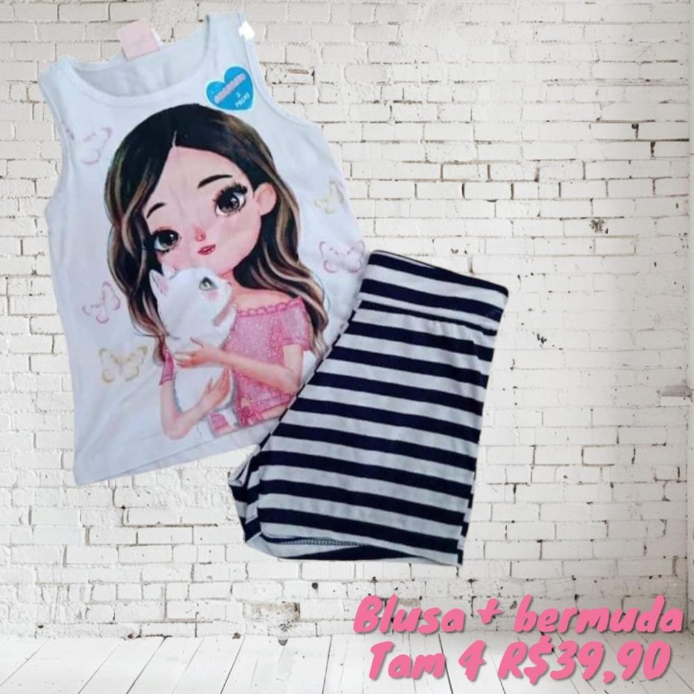 CONJ BERMUDA + BLUSA BONECA  TAM 4