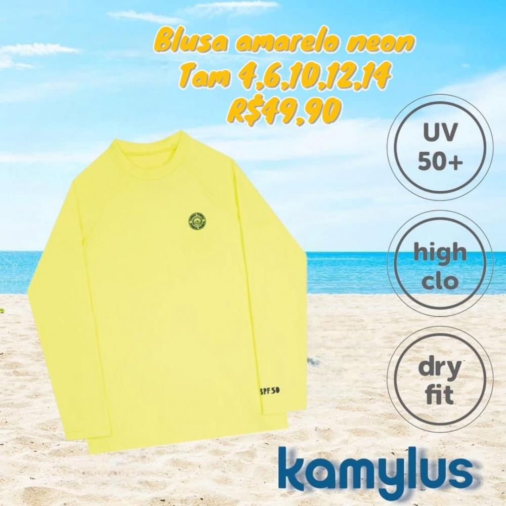 BLUSA PROTECAO NEON AMARELO TAM 6