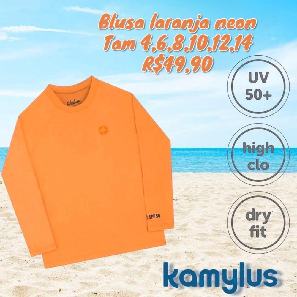 BLUSA PROTECAO LARANJA NEON  TAM 8