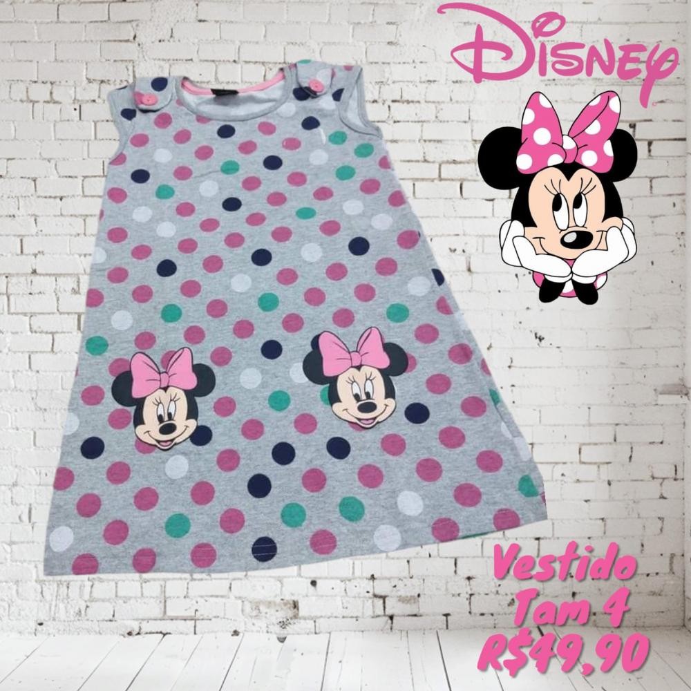 VESTIDO MINNIE CINZA TAM 4