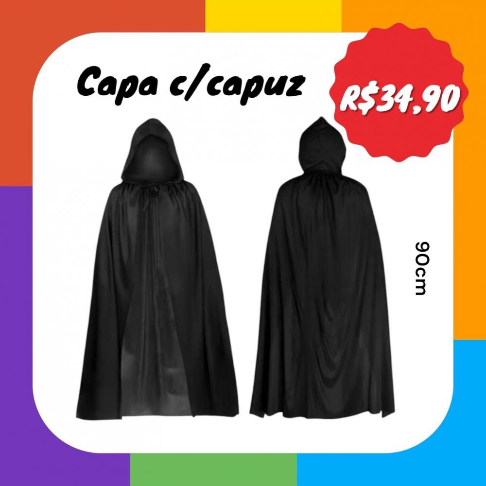 CAPA PRETA C/ CAPUZ 90CM