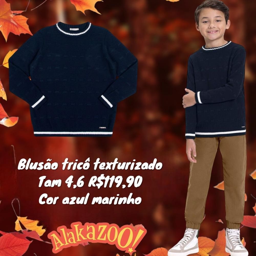 BLUSAO TRICO MARINHO AZUL TAM 6