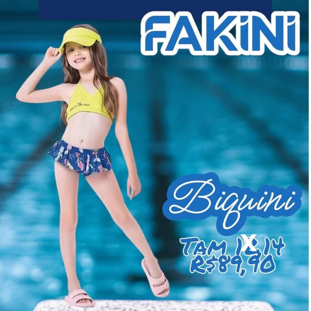 BIQUINI AMARELO / AZUL TAM 14