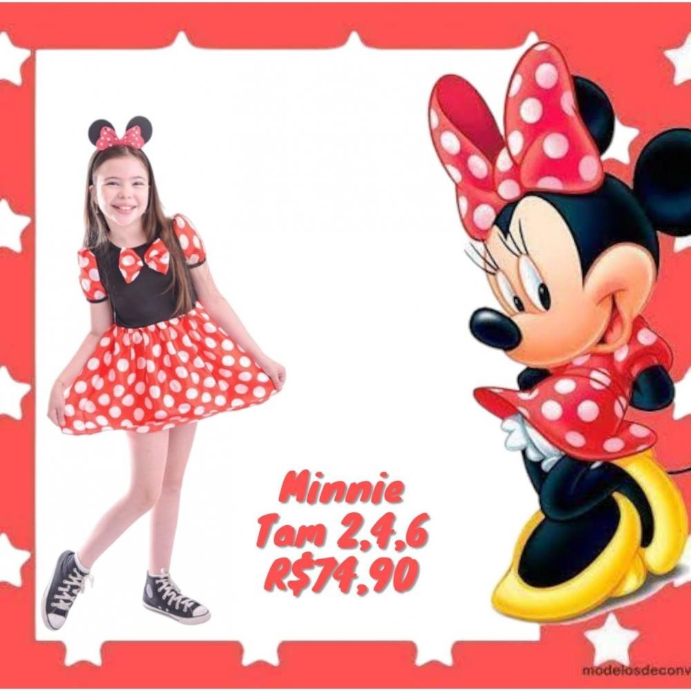 FANTASIA MINNIE VERMELHA  TAM 2