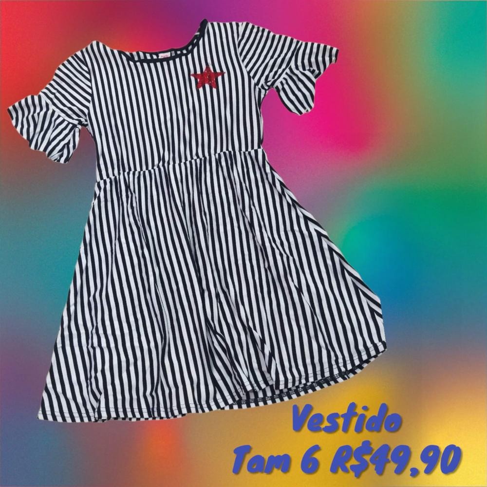 VESTIDO LISTRADO  TAM 6