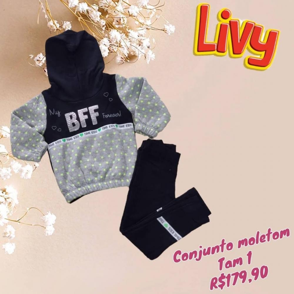 CONJ LEGGING + BLUSA MOLETOM BFF  TAM 1