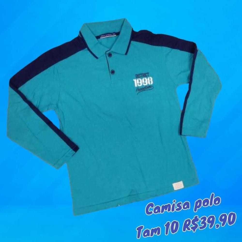 CAMISA POLO ML AZUL TAM10