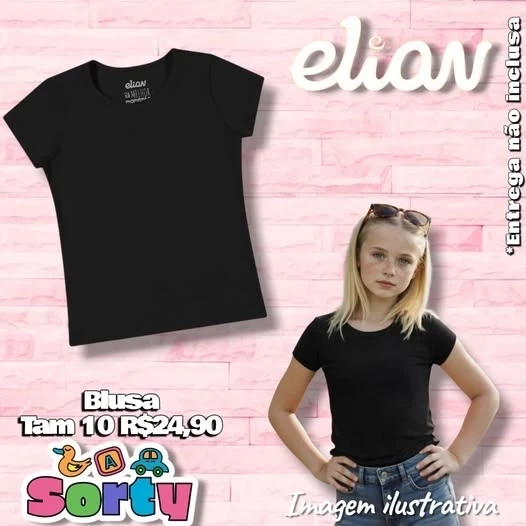 BLUSA MC PRETA TAM 10