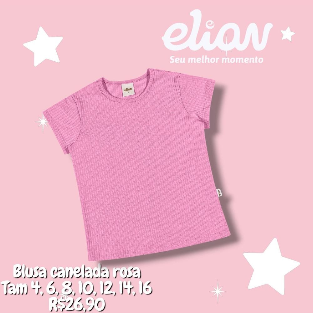 BLUSA MC CANELADA ROSA TAM 14
