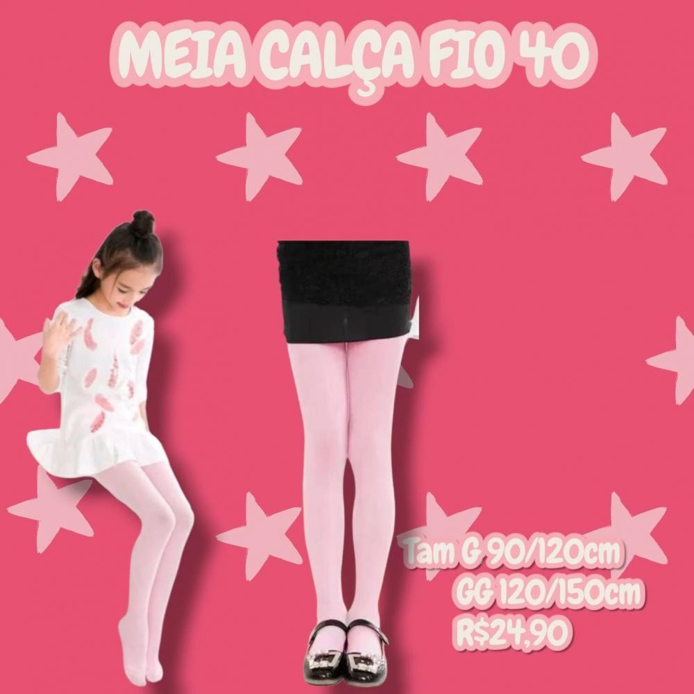 MEIA CALCA ROSA FIO 40 TAM GG