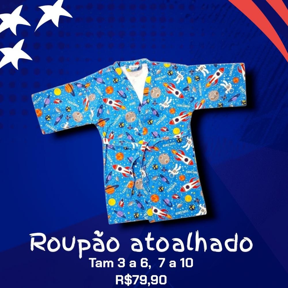 ROUPAO ATOALHADO TAM 3 A 6 ANOS