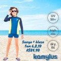 CONJ PRAIA BLUSA + SUNGA AZUL TAM 10