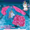 CONJ PRAIA BLUSA + SHORT UNICORNIO MESES  TAM 12