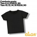 CAMISETA MC PRETA  TAM 16