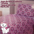 JOGO LENCOL SOLTEIRO GATA MARIE