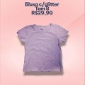 BLUSA MC LILAS C/GLITTER TAM 8
